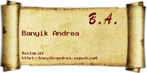Banyik Andrea névjegykártya